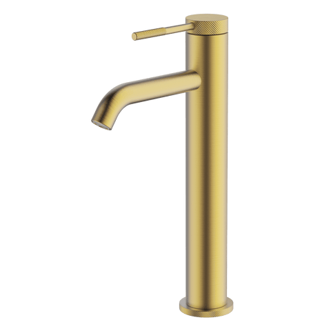 Gareth Ashton Poco Knurled High Basin Mixer – Brushed Brass