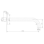 Gareth Ashton Poco Curved 220mm Basin Spout - Brushed Nickel Specification