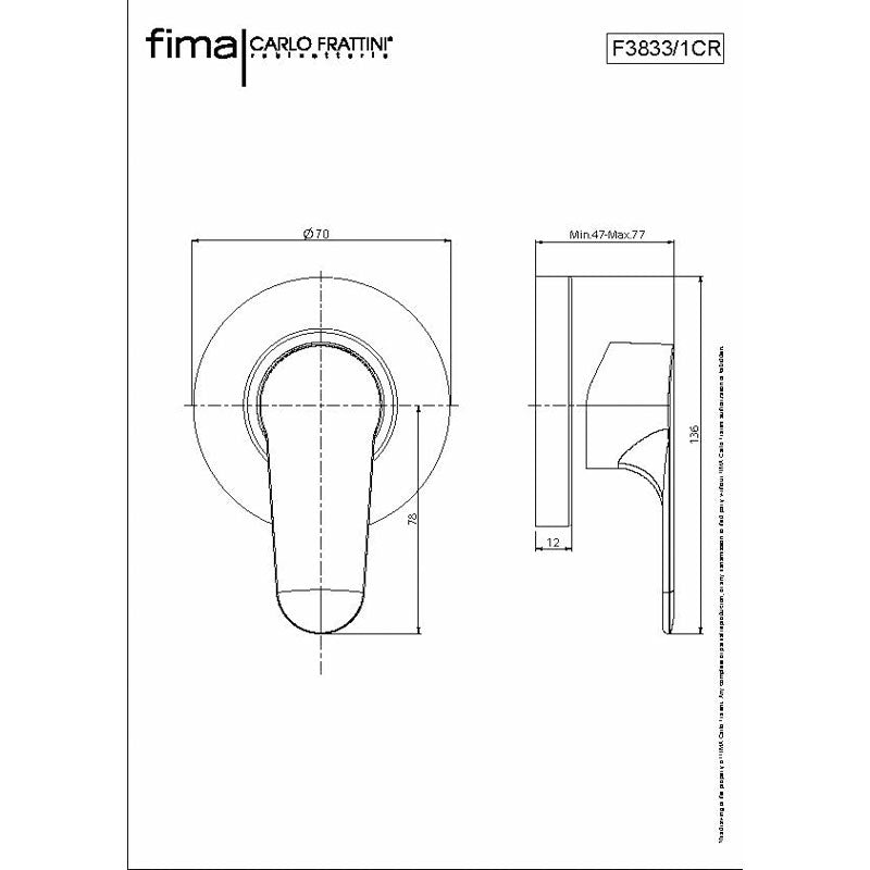  FIMA Shower Mixer 70mm specifications