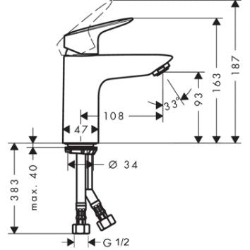 Hansgrohe Logis Single Lever Basin Mixer 100