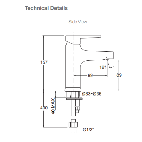 Kohler Taut Basin Mixer - Chrome 74013T-4ND-CP