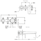 Kohler Taut Basin Wall Mixer Set - Chrome 74027T-4ND-CP