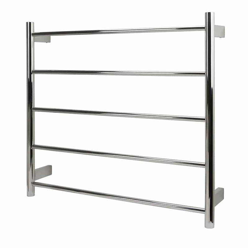 Hotwire Aguzzo Flat Round Stainless Steel Heated Towel Ladder - 750mm (78 Watts)