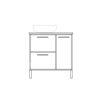 Marquis Palm Wall Hung Vanity with Symphony Top & Basin - 750mm - Palm 2