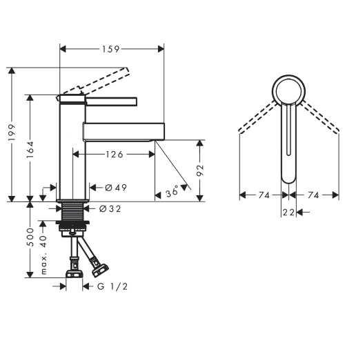 Hansgrohe Finoris 100 Single Lever Basin Mixer - Chrome - 76010003