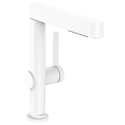 Hansgrohe Finoris Single Lever 230 Pull Out 2 Jet Spray Basin Mixer - Matte White - 76063703
