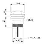 Phoenix 40mm Pop-up Universal Waste - Chrome