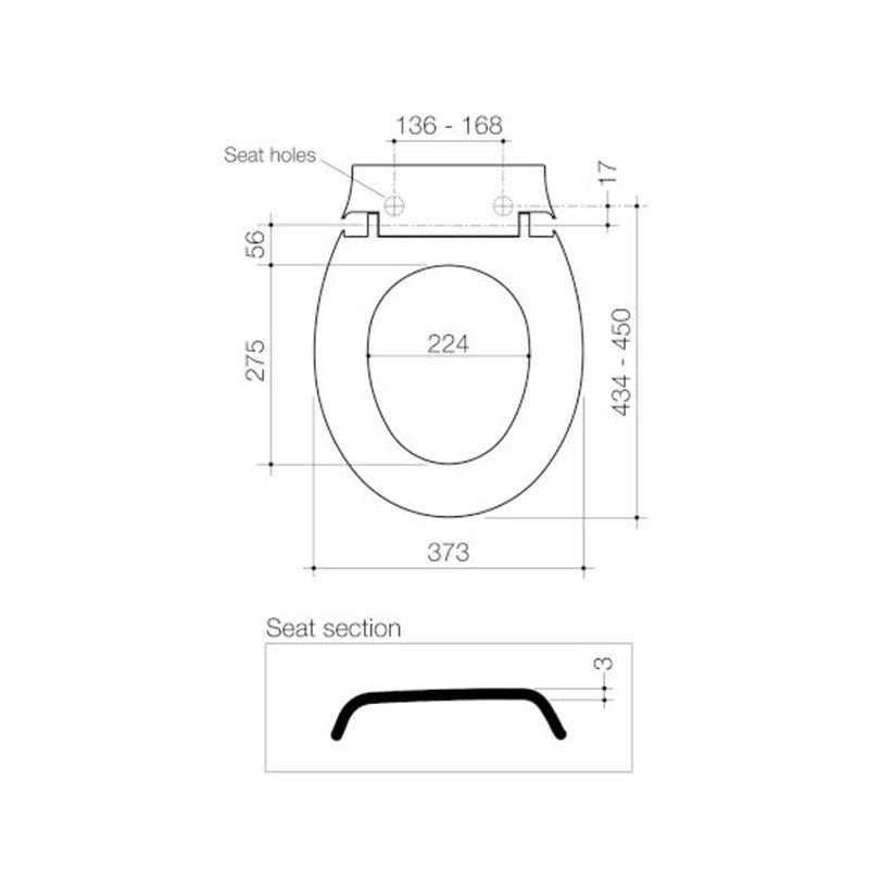 Caroma Tasman MKII Wide Seat Specification