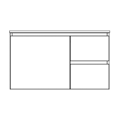 Timberline Florida Ensuite Wall Hung Vanity Urban Ceramic Top 800mm - FLOEV800CURBW