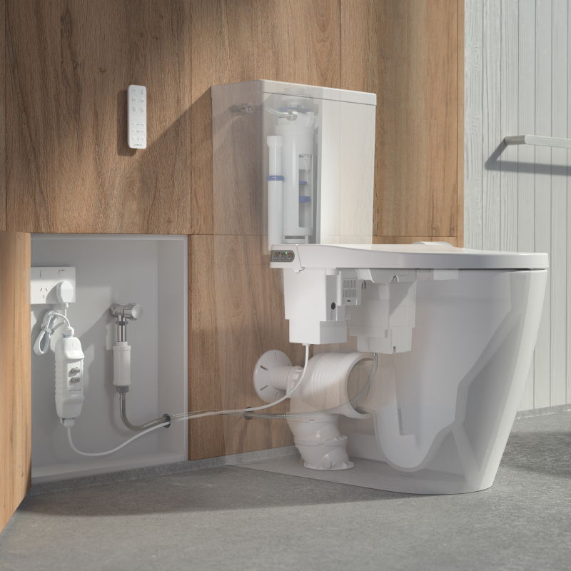 Caroma Urbane II Bidet Cleanflush Easy Height Close Couple Back Entry Suite - 848711W