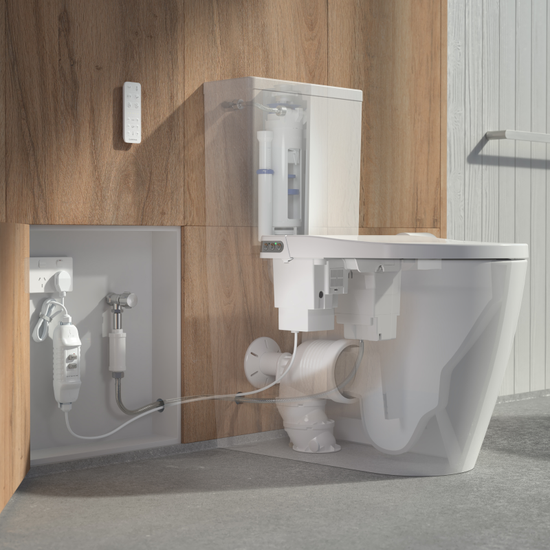 Caroma Urbane II Bidet Cleanflush Easy Height Close Couple Bottom Inlet Suite - 848710W