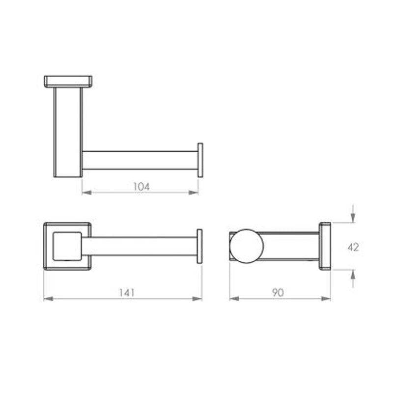 Bathroom Butler 8500 Series Wall Hung Toilet Paper Holder | Specifications