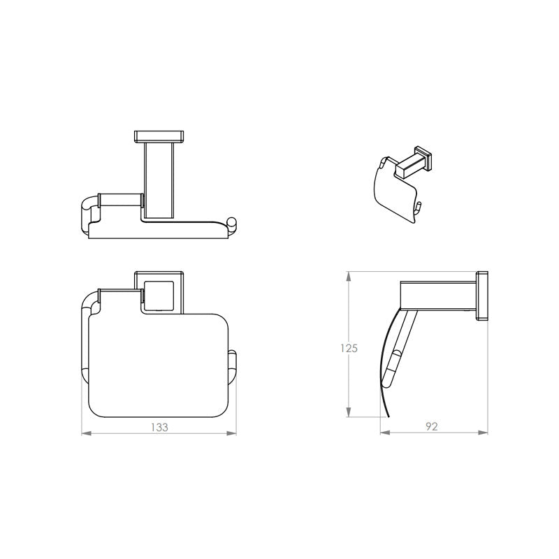 Bathroom Butler 8500 Series Wall Hung Paper Holder w/ Flap | Specifications