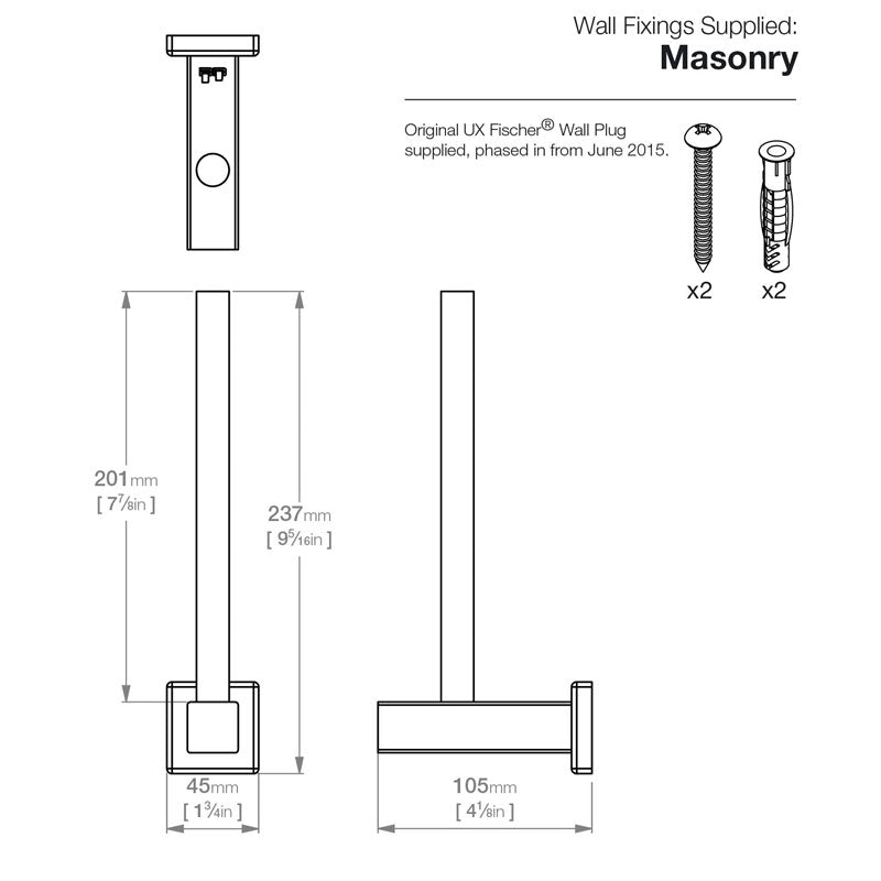 Bathroom Butler 8500 Series Wall Hung Spare Paper Holder