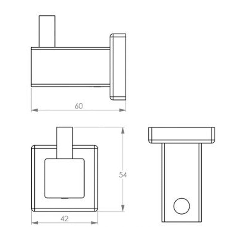 Bathroom Butler 8500 Series Wall Hung Robe Hook | Specifications
