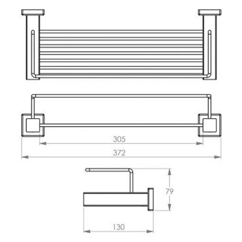 Bathroom Butler 8500 Series Wall Hung Shower Rack - 330mm