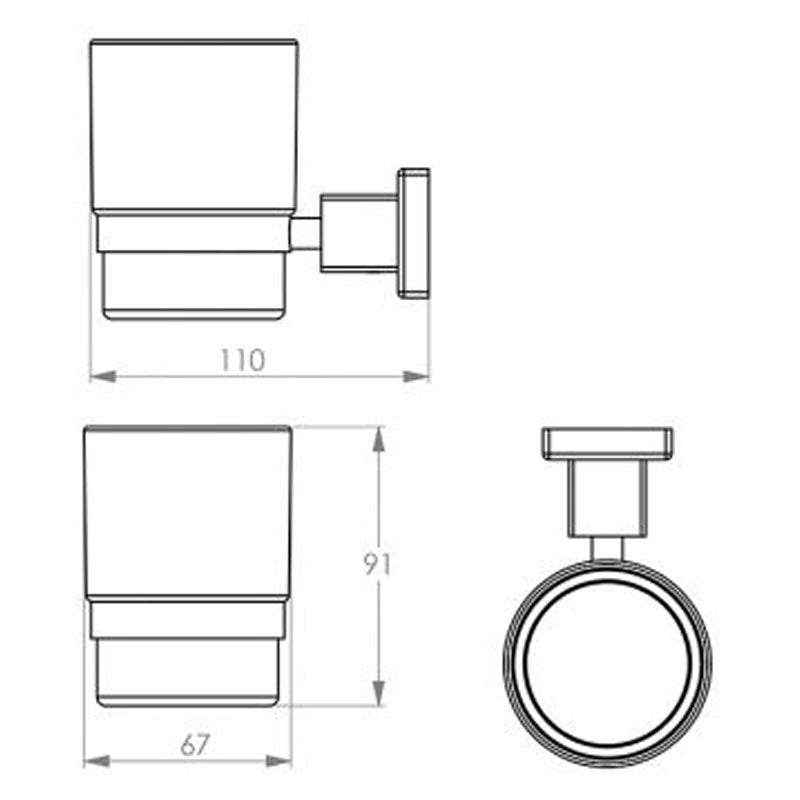 Bathroom Butler 8500 Series Wall Hung Glass Holder