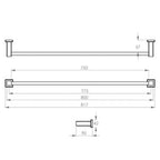 Bathroom Butler 8500 Series Wall Hung Towel Rail - 800mm