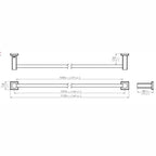 Bathroom Butler 8500 Series Wall Hung Towel Rail - 1100mm