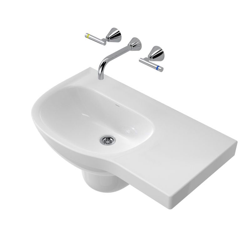 Caroma Care 700 Wall Basin - No Tap Hole - Gloss White - 873300W