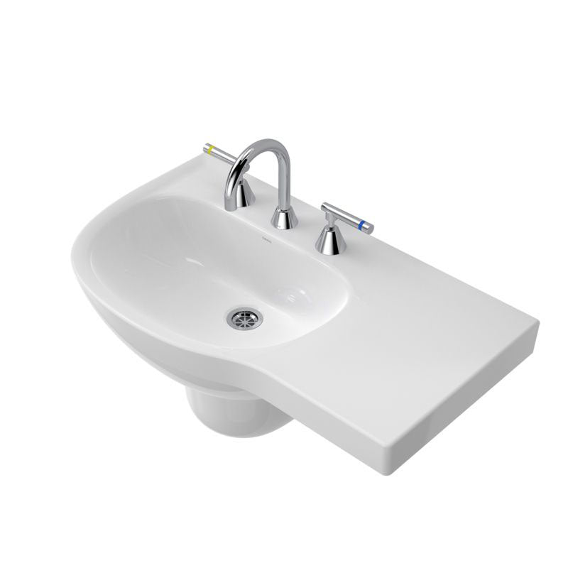 Caroma Care 700 Wall Basin - No Tap Hole - Gloss White - 873300W