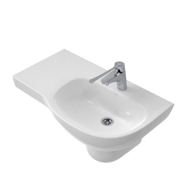 Caroma Care 700 Wall Basin - No Tap Hole - Gloss White - 873400W