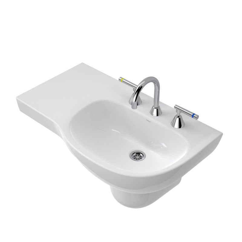Caroma Care 700 Wall Basin - No Tap Hole - Gloss White - 873400W