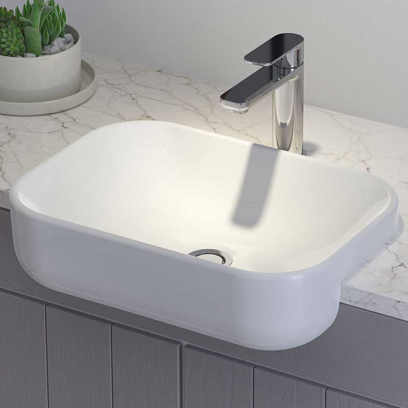 Caroma Luna Semi Recessed Basin (without tap landing) Lifestyle