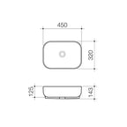Caroma Luna Semi Recessed Basin (without tap landing) Specification
