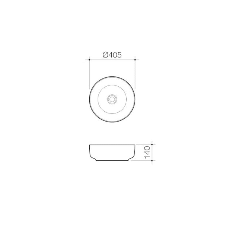 Caroma Tribute Above Counter Basin - Round 405mm