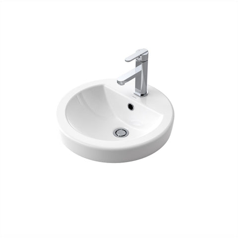 Caroma Cosmo Inset Basin - Gloss White - 1 Tap Hole