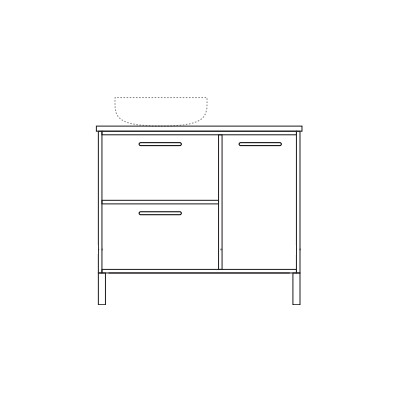 Marquis Palm Wall Hung Vanity with Symphony Top & Basin - 900mm - Palm 3