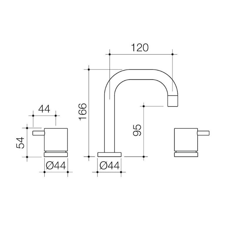 Caroma Luna Lever Basin Tap Set - Chrome