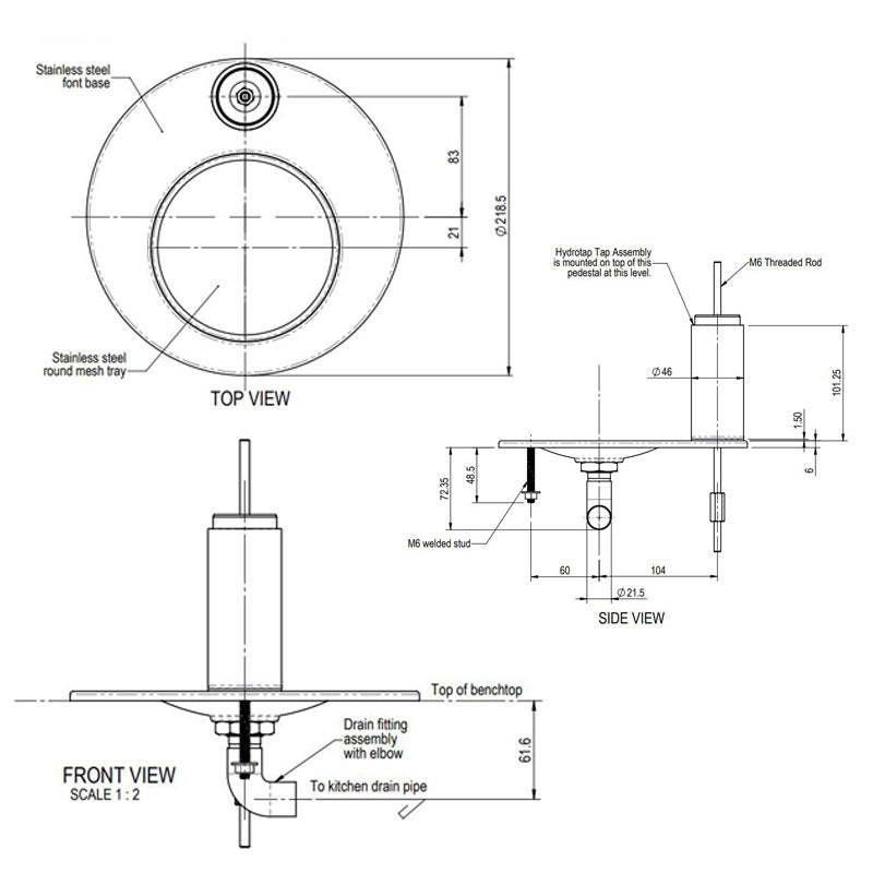 Zip Hydrotap Font Kit - Fits G4 Classic and Design Range Elite | Specifications