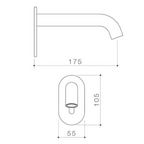 Caroma Liano II Sensor 175mm Wall Spout - LF Chrome - 96386C6AF