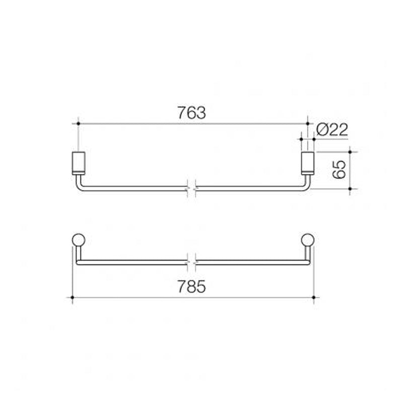 Caroma Titan Single Towel Rail Specification