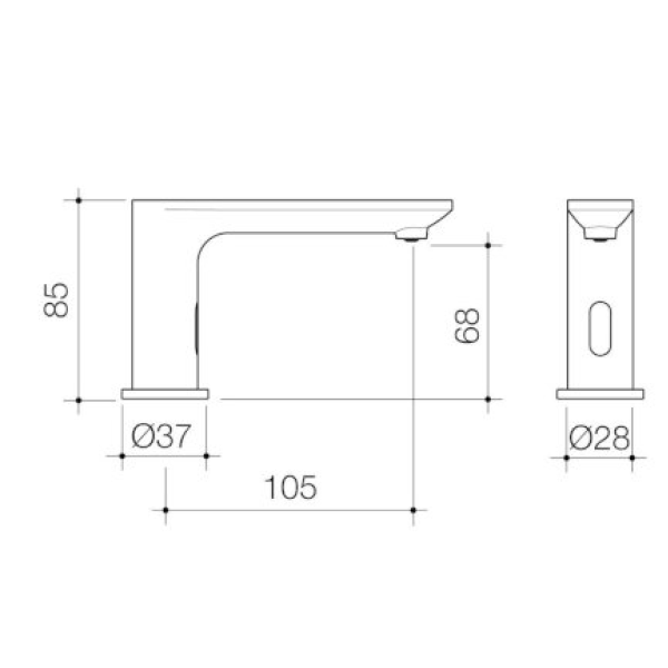 Caroma Urbane II Sensor Hob Mounted Soap Dispenser - Matte Black - 99679B