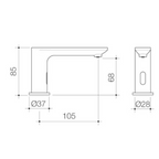 Caroma Urbane II Sensor Hob Mounted Soap Dispenser - Matte Black - 99679B