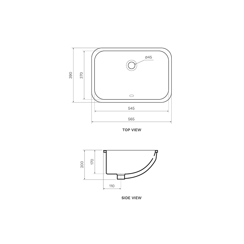 Parisi Nettuno Under Counter Basin No Tap Hole - White - AC130