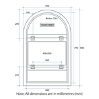 Thermogroup Ablaze 500 Arch Shape Premium Backlit Mirror - AS500C