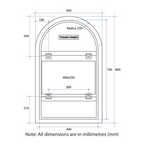 Thermogroup Ablaze 500 Arch Shape Premium Backlit Mirror - AS500W