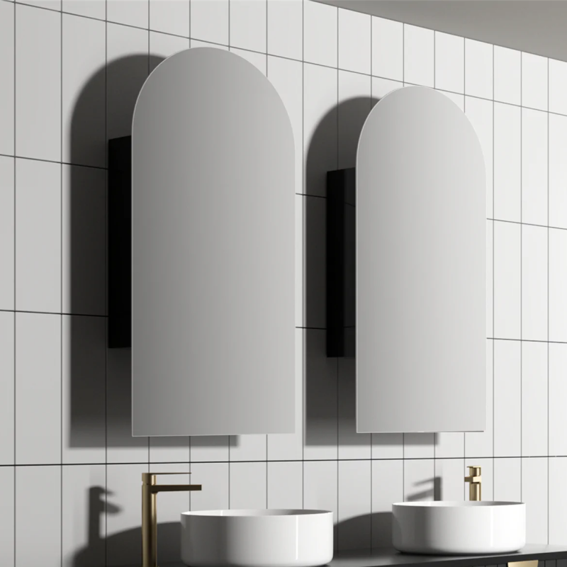 Cassa Design Archied 450mm Matte Black Left Hinge Shaving Cabinet - ARCHIED9045B