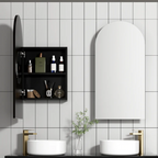 Cassa Design Archied 450mm Matte Black Left Hinge Shaving Cabinet - ARCHIED9045B