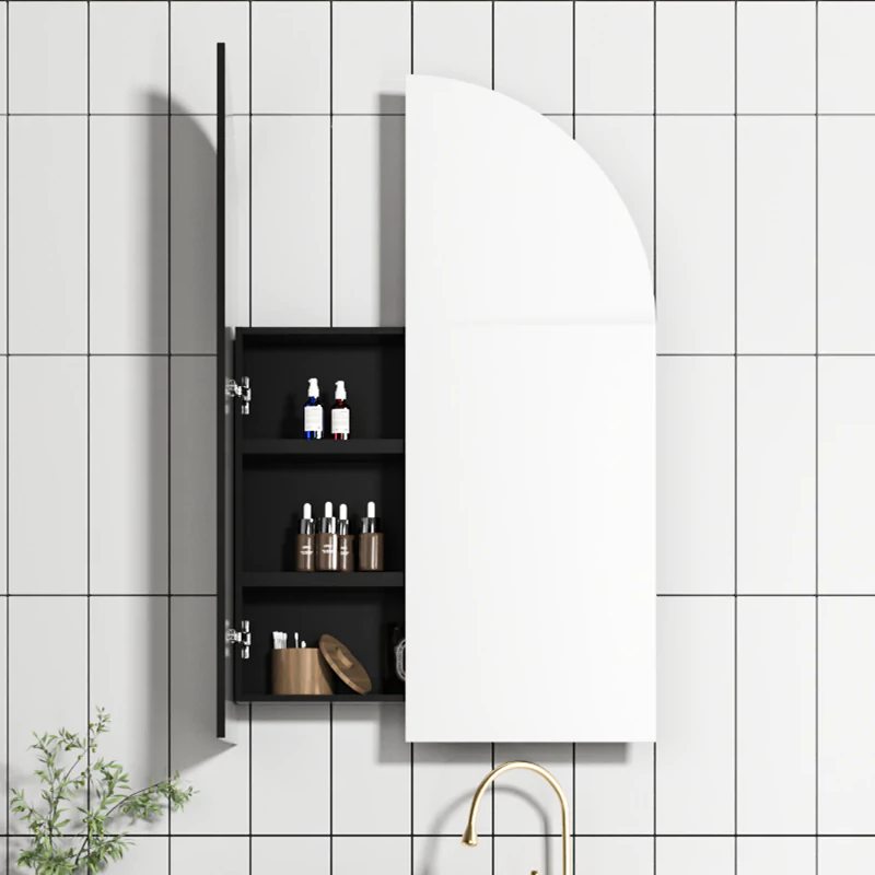 Cassa Design Archied 600mm Matte Black Shaving Cabinet
