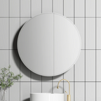 Cassa Design Auris 600mm Matte White Round Shaving Cabinet - AURIS600MW