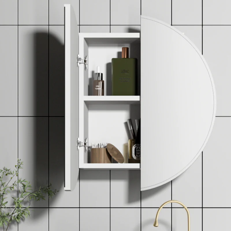 Cassa Design Auris 600mm Matte White Round Shaving Cabinet - AURIS600MW
