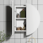 Cassa Design Auris 600mm Matte White Round Shaving Cabinet - AURIS600MW