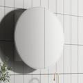 Cassa Design Auris 800mm Matte White Round Shaving Cabinet - AURIS800MW