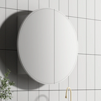 Cassa Design Auris 800mm Matte White Round Shaving Cabinet - AURIS800MW