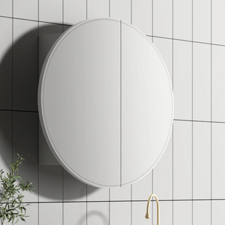 Cassa Design Auris 800mm Matte White Round Shaving Cabinet - AURIS800MW